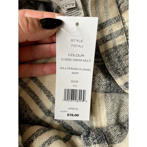 French Connection NEW women "arla" patched flannel skirt sz 10 BNWT - Picture 5 of 8